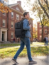 cheap College Backpacks-Large Capacity Grey College Backpack for Students - Multi-pocket University School Bag fits 15.6 inch Laptop - Water-resistant Trendy Rucksack