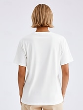 abordables Hauts brodés artisanaux-T-shirt floral brodé 100 % coton pour femmes T-shirt d'été élégants vintage tropicaux à manches courtes col rond haut régulier décontracté quotidien plage blanc été printemps automne hiver