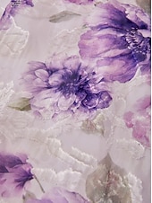 cheap Cocktail Dresses-A-Line Ankle Length Tea Length Formal Dresses Cocktail Dresses Elegant 3/4 Length Sleeve V Neck Wedding Formal Organza Jacquard with Floral Print