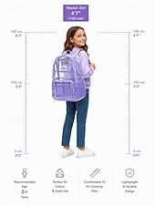 halpa Lasten ja teinien reput-Kestävä violetti kirkas reppu tytöille - stadionille hyväksytty suuri läpinäkyvä koululaukku kukkakuvioisilla hihnoilla opiskelijoille &amp;teini-ikäiset