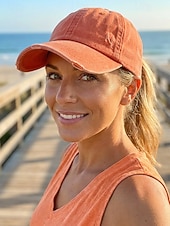 economico Cappelli da donna-Cappellino da baseball da donna in cotone lavato con coda di cavallo, cappello regolabile multicolore per chignon disordinato, cappellino estivo casual per viaggi, attività all'aperto, uso quotidiano