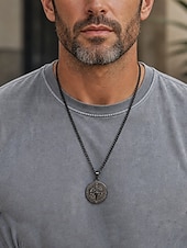 abordables Bijoux pour hommes-Collier pendentif boussole viking pour homme, chaîne gourmette en acier inoxydable, bijou talisman nautique vintage, or, argent, noir
