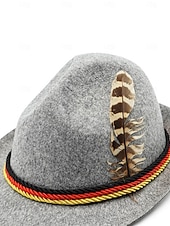cheap Lederhosen Set-Oktoberfest Lederhosen Set Shirt Tyrolean Hat Knee Length Embroidered German Alpine Heritage Wiesn Men's Carnival Party Beer Festival Traditional Style Cloth