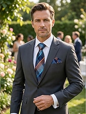 preiswerte Hochzeit ACC-Krawatten-, Einstecktuch- und Manschettenknopfset für Herren, mehrfarbig gemustertes Polyester-Krawattenset für Hochzeiten, Business-Anlässe, formelle Anlässe und Abendgarderobe