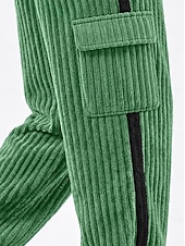 abordables pantalones casuales-Hombre Pantalones cargo Pantalones Pantalones de Pana Pantalones casuales Pantalones anchos Correa Retazos Bolsillo con cremallera Color sólido Comodidad Longitud total Casual Diario Exterior Moda