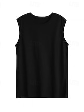  Femmes Débardeur caraco Couleur Unie Occasionnel Sans manches Col ras du cou Hauts Longs Occasionnel Noir Blanche Gris Été Printemps
