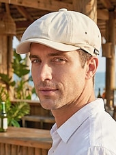 abordables Sombreros de hombre-Gorra ligera de verano para hombre, gorra de estilo newsboy de poliéster y algodón transpirable con ajuste elástico, gorra plana clásica para conducir, ideal para golf, viajes y actividades al aire