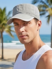 abordables Sombreros de hombre-Gorra militar de malla transpirable para hombre, de secado rápido, de poliéster, ajustable, para actividades al aire libre, verano, pesca, senderismo, viajes, golf, varios colores.