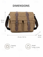 cheap Men's Bags-Men's Vintage Canvas Messenger Bag, Multi-Color Large Capacity Crossbody Shoulder Bag with Multiple Pockets for Work, Travel, Daily Commute