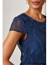economico Rifinitura-Per donna Linea ad A Abito da Cocktail Abito da invitata a nozze Lunghezza alla caviglia Girocollo Manica a Cappuccio Manica illusione Vita a camicetta Elegante Casual Quotidiano Semi-Formale con