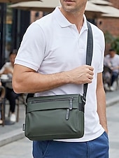 economico Borselli da uomo-Borsa a tracolla da uomo resistente all'acqua, leggera, in poliestere, con multitasche, ideale per viaggi, uso quotidiano, EDC, casual, lavoro, pendolarismo, attività all'aperto, disponibile in