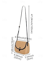 ieftine Genți de călătorie pentru vacanță-Geantă crossbody boemă pentru femei din paie, geantă de umăr țesută de vară cu curea de umăr reglabilă în culorile fildeș și kaki, geantă ușoară pentru vacanță, călătorii, brunch și purtare zilnică