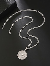 abordables Bijoux pour hommes-Collier pendentif boussole viking pour homme, chaîne gourmette en acier inoxydable, bijou talisman nautique vintage, or, argent, noir