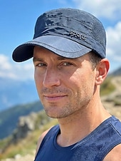 abordables Sombreros de hombre-Gorra militar de malla transpirable para hombre, de secado rápido, de poliéster, ajustable, para actividades al aire libre, verano, pesca, senderismo, viajes, golf, varios colores.