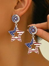tanie Akcesoria-patriotyczne kolczyki pamiątkowe damskie, stop 4 lipca &amp;Kolczyki wiszące America 250, wielokolorowe, czerwono-biało-niebieskie, efektowne, na paradę, przyjęcie