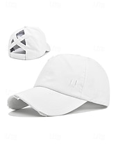 economico Cappelli da donna-Cappellino da baseball da donna in cotone lavato con coda di cavallo, cappello regolabile multicolore per chignon disordinato, cappellino estivo casual per viaggi, attività all'aperto, uso quotidiano