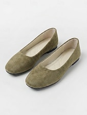 abordables Sandalias planas de mujer-Women's Red Classic Ballet Flats – Soft Faux Suede Slip-On Shoes with Cushioned Insole, Lightweight Flexible Sole and All-Day Comfort for Office, Work, Travel and Casual Wear