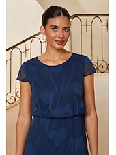 economico Rifinitura-Per donna Linea ad A Abito da Cocktail Abito da invitata a nozze Lunghezza alla caviglia Girocollo Manica a Cappuccio Manica illusione Vita a camicetta Elegante Casual Quotidiano Semi-Formale con
