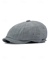 abordables Sombreros de hombre-Gorra ligera de verano para hombre, gorra de estilo newsboy de poliéster y algodón transpirable con ajuste elástico, gorra plana clásica para conducir, ideal para golf, viajes y actividades al aire