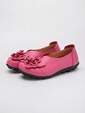 cheap Women's Flats-Women's Yellow Floral Ballet Flats – Soft Slip-On Comfort Shoes with 3D Flower Detail and Flexible Non-Slip Sole  for Walking, Travel, Shopping and Everyday Wear