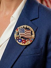  Męskie Broszka Stop Flaga Ameryki Elegancja Moda Dzień Niepodległości