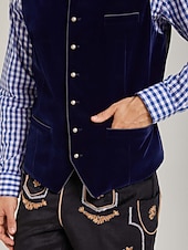 preiswerte Trachtenweste-Oktoberfest Trachten Waistcoat Traditional Bavarian Vest Embroidery Velvet Stand Collar Mandarin Collar German Alpine Heritage Wiesn Men's Carnival Beer Festival Traditional Style Cloth