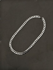 preiswerte Herrenschmuck-Herren-Halskette aus Edelstahl im Hip-Hop-Stil mit kubanischen Gliedern, polierte, klobige Kette – perfekt für lässige Streetwear, Sommermode, Alltagskleidung und als Geschenk für modebewusste