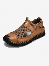 economico sandali da esterno-Sandali da passeggio da uomo a punta chiusa, sandali da pescatore in rete traspirante con cinturino regolabile, scarpe estive antiscivolo per esterni, spiaggia e viaggi