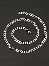 preiswerte Herrenschmuck-Herren-Halskette aus Edelstahl im Hip-Hop-Stil mit kubanischen Gliedern, polierte, klobige Kette – perfekt für lässige Streetwear, Sommermode, Alltagskleidung und als Geschenk für modebewusste