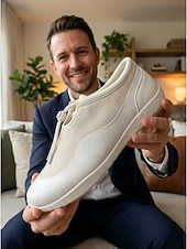cheap Men-Men's Island &amp; Cruise White Slip-On Loafers, Lightweight Casual Deck Shoes, Comfortable Vacation Shoes for Cruise, Resort, Summer Travel