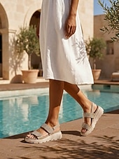 abordables Sandales Confort-Sandales compensées vertes à strass pour femme, avec soutien de la voûte plantaire – sandales à bride arrière confortables et scintillantes, dotées d'une semelle intérieure rembourrée et d'une semelle