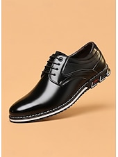 abordables Zapatos Informales con Cordones-Hombre Oxfords Zapatos Derby Zapatos de Paseo Casual Diario Oficina y carrera Cuero PU Cómodo Cordones Corteza marrón Negro Primavera Otoño