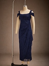  Pentru femei Rochie Maxi Rochie teacă Elegant Culoare solidă Manșon scurt Cu Bretele Bleumarin