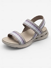 cheap Comfort Sandals-Women's Pink Elastic Strap Arch SupportWalking Sandals – Lightweight Comfort Sport Sandals with Cushioned Footbed &amp; Shock Absorbing Sole for Travel, Vacation, Beach and Everyday Comfort