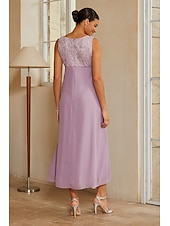 abordables Édition soignée-Femmes Ligne A Ensembles de robes 2 pièces avec veste Robe de Cocktail Robe d'invité de mariage Longueur thé Col Rond Sans manches Manche 3/4 Élégant Quotidien Semi-Formel avec Chiffon Maille florale