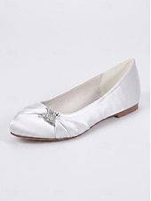 economico Madre della Sposa/Sposo-scarpe da sposa con tacco basso per la madre della sposa – eleganti scarpe da sera in raso color champagne per matrimoni formali