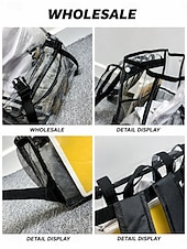 cheap College Backpacks-Heavy Duty Clear Backpack Stadium Approved - Transparent PVC School Bag with Dual Buckles &amp; Mesh Pockets for Students, Work, and Travel