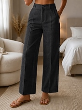  Mulheres Jeans Ganga Moda Roupa de rua Comprimento total Cintura Alta Tecido Bolsos Cintura elástica Confortável Diário Rua Casual Preto Azul Marinha Azul Céu Primavera Outono Normal