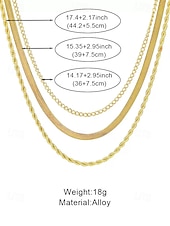 cheap Women's Necklace-Women's Gold Silver Layered Necklace Set, 3 Piece Alloy Chain Necklace Set for Summer Vacation, Casual Daily Wear and Elegant Layering Jewelry