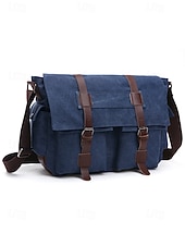 cheap Men's Bags-Men's Vintage Canvas Messenger Bag, Multi-Color Large Capacity Crossbody Shoulder Bag with Multiple Pockets for Work, Travel, Daily Commute