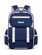 cheap Kids &amp; Teen Backpacks-Kids School Backpack, Waterproof Polyester Large Capacity Bookbag with Multiple Compartments, Adjustable Straps, Breathable Back Panel, Reflective Safety, Green Beige for Boys and Girls Back to School