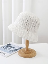 abordables Chapeaux pour femmes-Bob bohème en paille pour femme, chapeau de soleil d'été tissé, casquette de pêcheur légère de plage disponible en plusieurs couleurs, chapeau de voyage pour les vacances