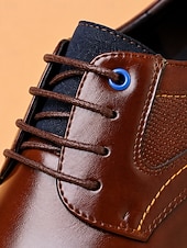 abordables Zapatos Informales con Cordones-Hombre Oxfords Zapatos Derby Zapatos de Paseo Casual Diario Oficina y carrera Cuero PU Cómodo Cordones Corteza marrón Negro Primavera Otoño