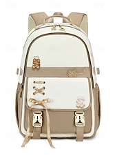 cheap Kids &amp; Teen Backpacks-Student School Backpack,Waterproof Polyester Bookbag,Large Capacity,Multi-Compartment Cute Schoolbag for Girls,Reflective Travel Bag with Luggage Strap,Multi Colors