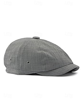 abordables Sombreros de hombre-Gorra ligera de verano para hombre, gorra de estilo newsboy de poliéster y algodón transpirable con ajuste elástico, gorra plana clásica para conducir, ideal para golf, viajes y actividades al aire