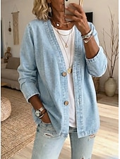  Per donna Tunica Patchwork Tinta unica Vintage Western Casual Manica Corta Manica Lunga Scollo a V Top lunghi Casuale Blu Nero Azzurro Estate Primavera