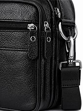 economico Borselli da uomo-Borsa a tracolla da uomo in pelle, borsa a spalla con cerniera e tasche multiple, ideale per lavoro, viaggi e uso quotidiano.