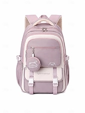 お買い得  子供とティーンのバックパック-ティーンの女の子向け大容量スクールバックパック、かわいい小銭入れ付き、防水ナイロン製マルチポケットブックバッグ、中学生・高校生・大学生の毎日の旅行に最適