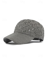 baratos Chapéus Femininos-Boné de beisebol feminino de crochê, chapéu de verão respirável em malha de poliéster, boné de renda ajustável, chapéu leve com proteção solar para viagens, caminhadas, jardinagem e uso casual ao ar