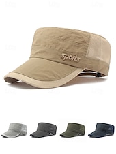 abordables Sombreros de hombre-Gorra militar de malla transpirable para hombre, de secado rápido, de poliéster, ajustable, para actividades al aire libre, verano, pesca, senderismo, viajes, golf, varios colores.